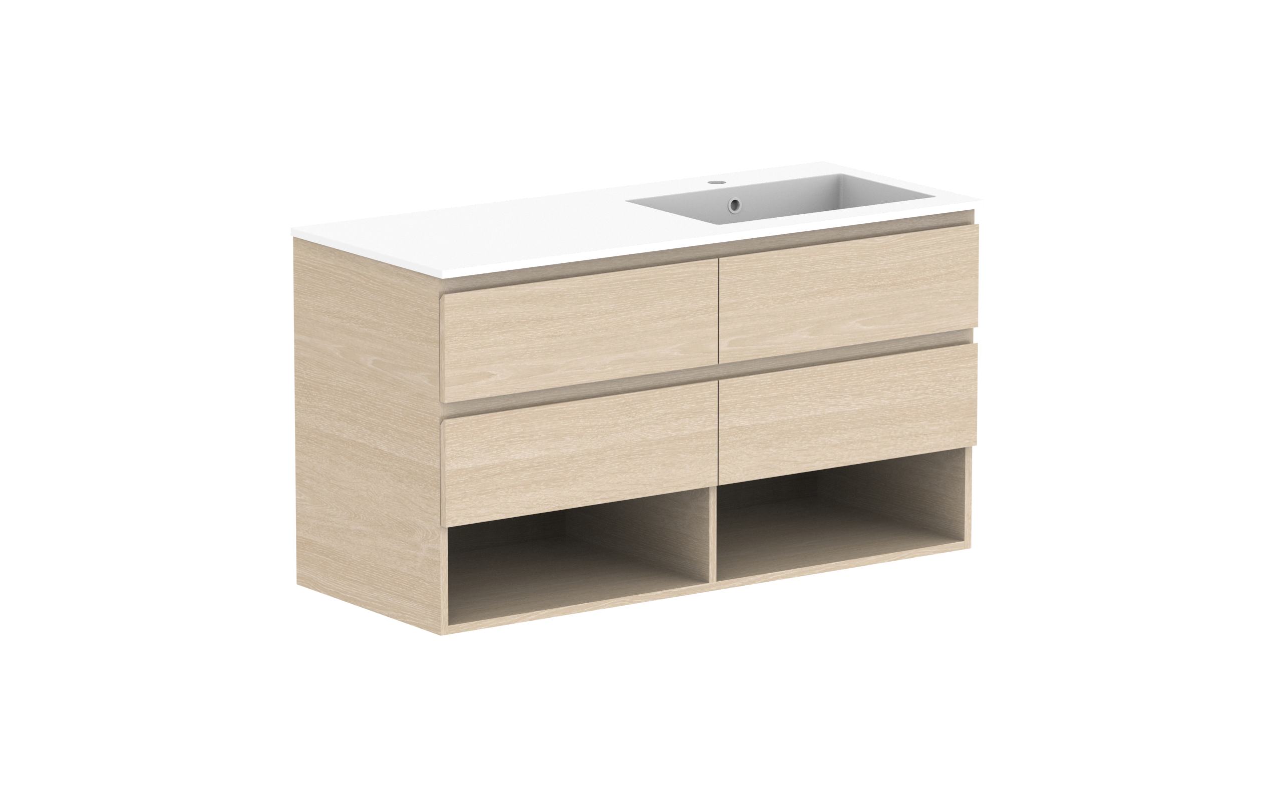 ADP Glacier Lite Shelf Twin Wall Hung Vanity