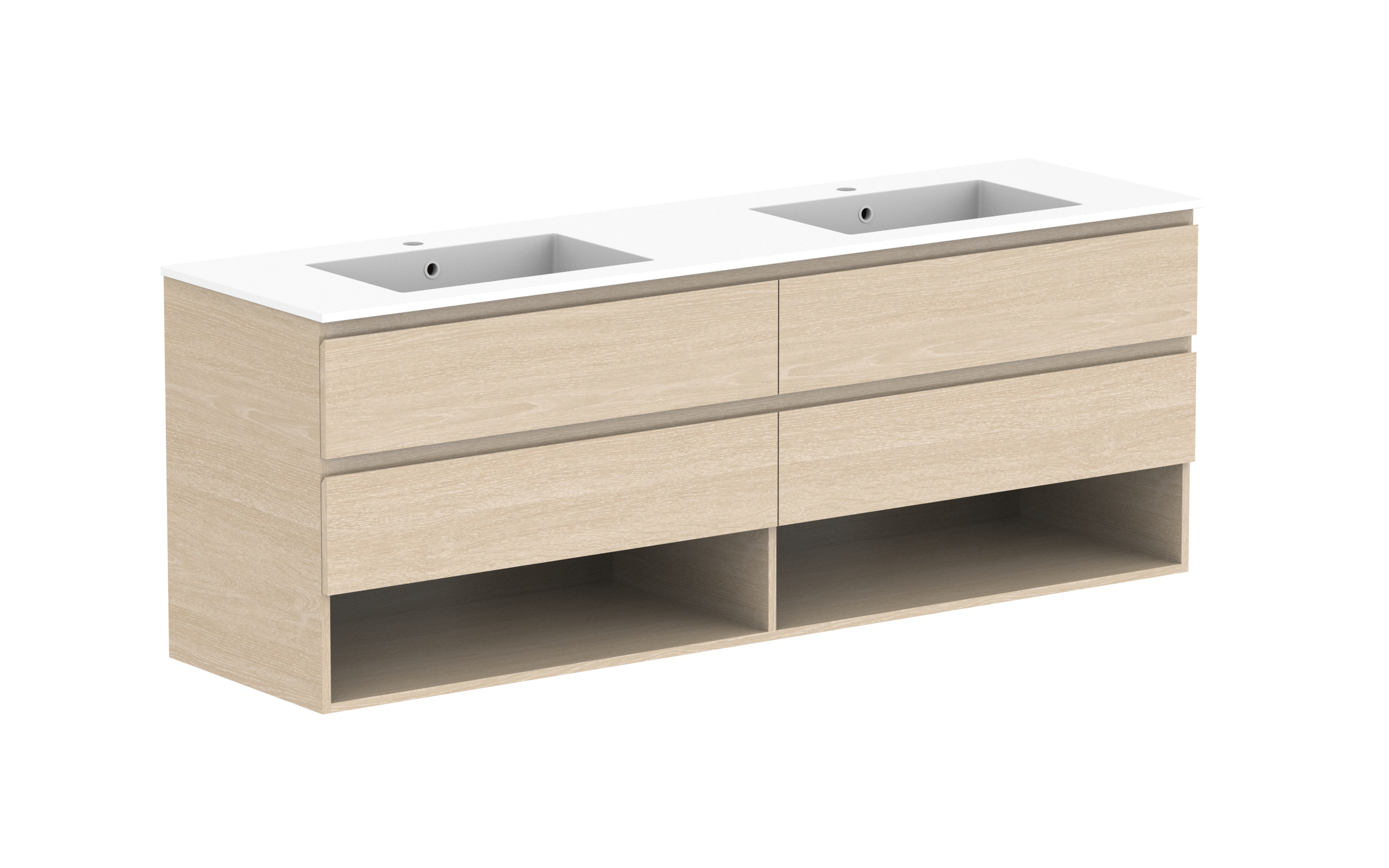 ADP Glacier Lite Shelf Twin Wall Hung Vanity