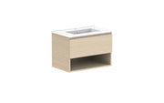 ADP Glacier Shelf Slim Wall Hung Vanity - 750mm / Ceramic Moulded Top / Centre Bowl