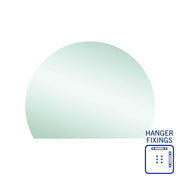 Thermogroup Hamilton D Shaped Polished Edge Mirror - 1200x900mm with Hangers