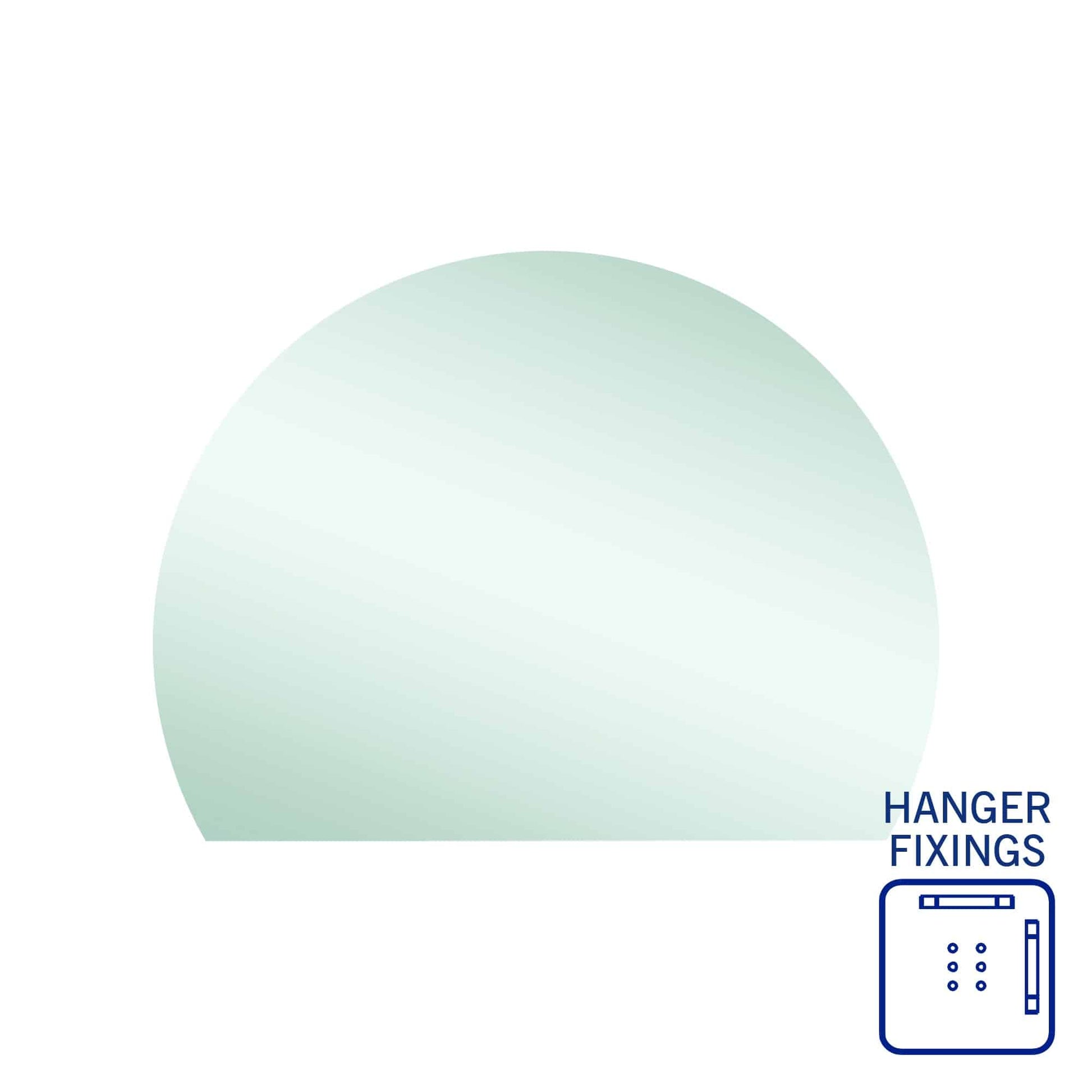 Thermogroup Hamilton D Shaped Polished Edge Mirror - 1200x900mm with Hangers