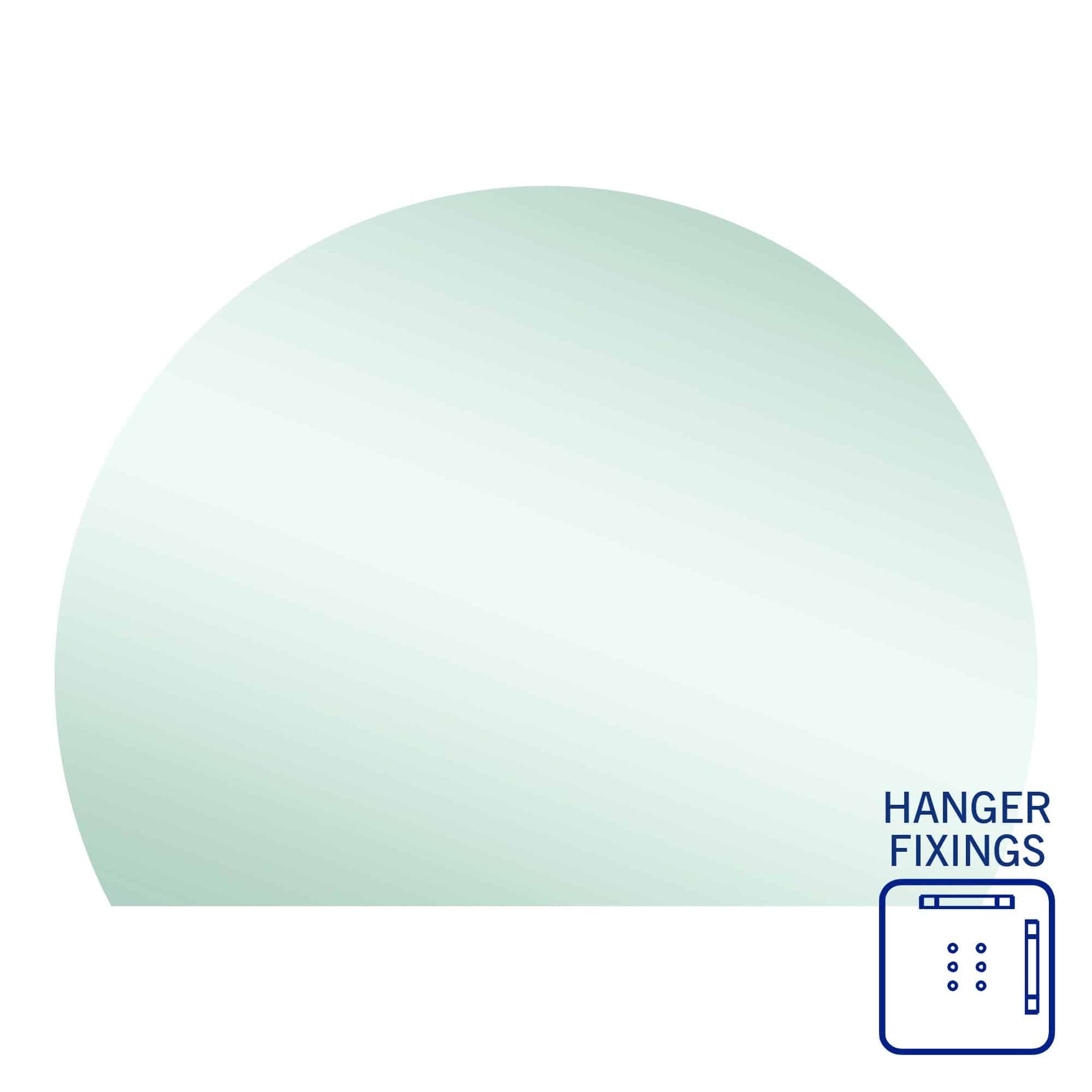 Thermogroup Hamilton D Shaped Polished Edge Mirror - 1500x1100mm with Hangers