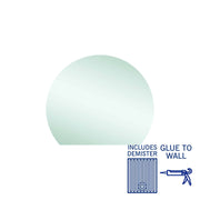 Thermogroup Hamilton D Shaped Polished Edge Mirror - 900x750mm Glue-to-wall and Demister