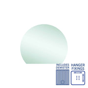 Thermogroup Hamilton D Shaped Polished Edge Mirror - 900x750mm with Hangers and Demister