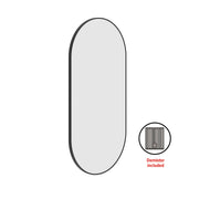 Thermogroup Havana Pill Framed Mirror - 500x1000mm - Includes Mirror Demister, Black