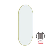Thermogroup Havana Pill Framed Mirror - 500x1000mm - Includes Mirror Demister, Gold