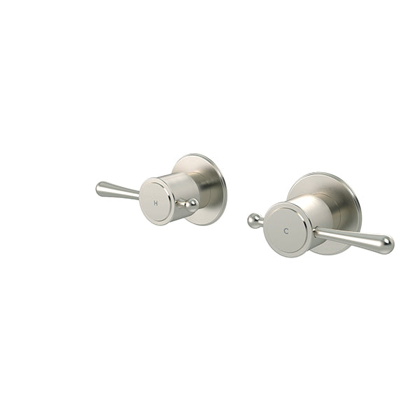 Harrington Wall Tap Set with Lever Handle, Brushed Nickel