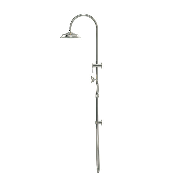 Harrington Shower Rail Set, Brushed Nickel