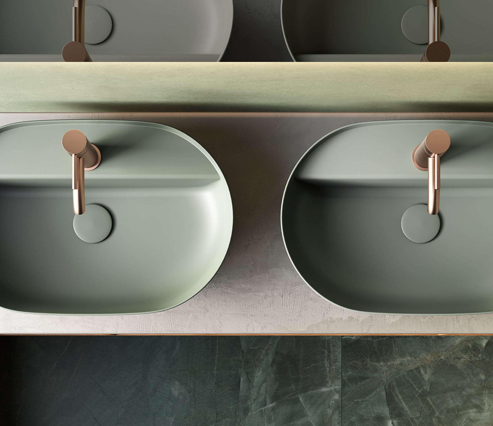 Studio Bagno Happy Hour 57X Bench Basin w/ Tap Landing 1TH - Matte White