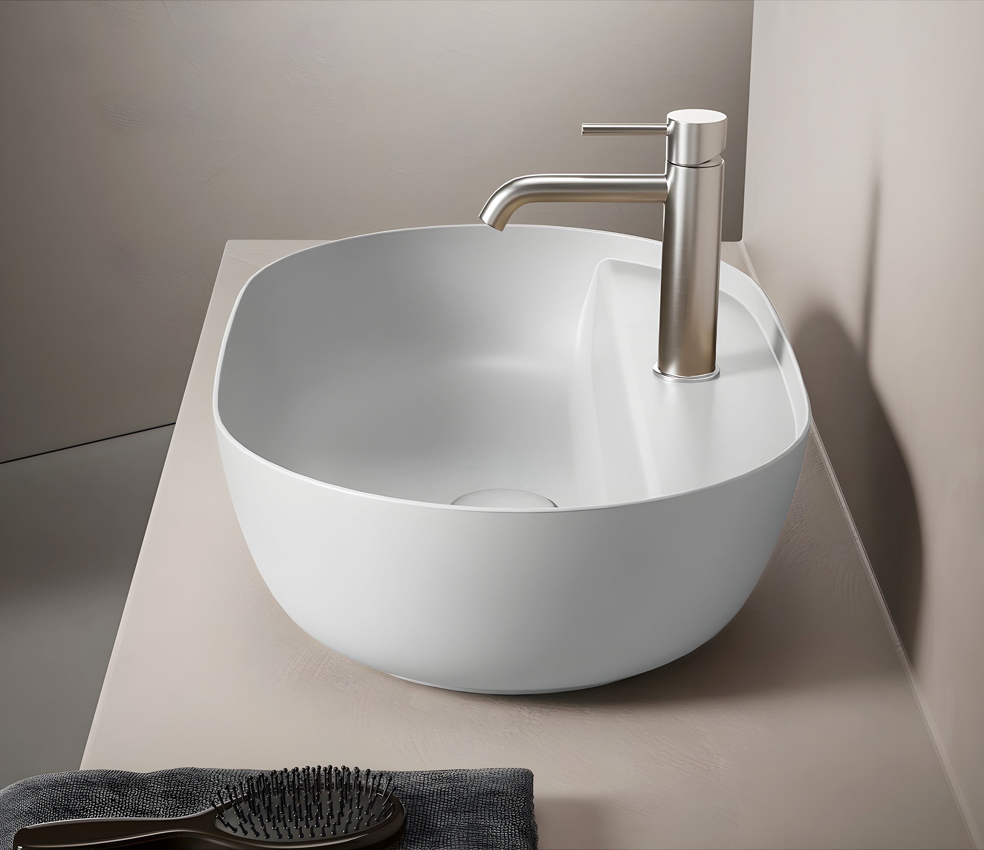 Studio Bagno Happy Hour 75X Bench Basin w/ Tap Landing 1TH - Gloss White
