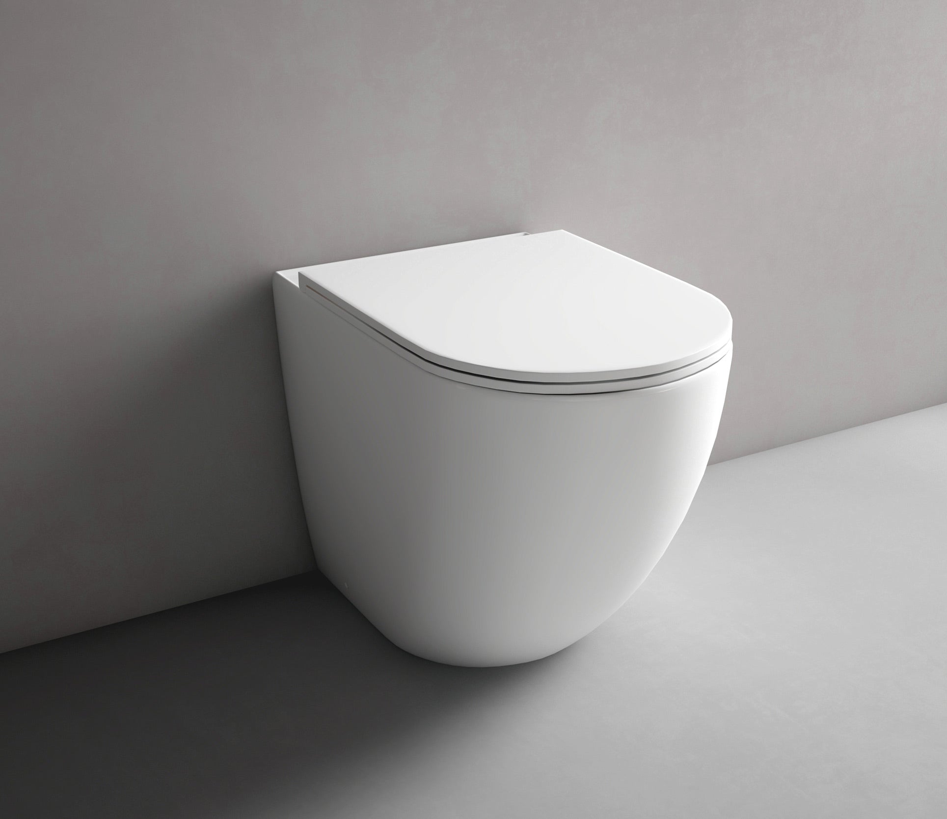 Studio Bagno Hyde Rimless Wall Faced Pan - Complete, Gloss White