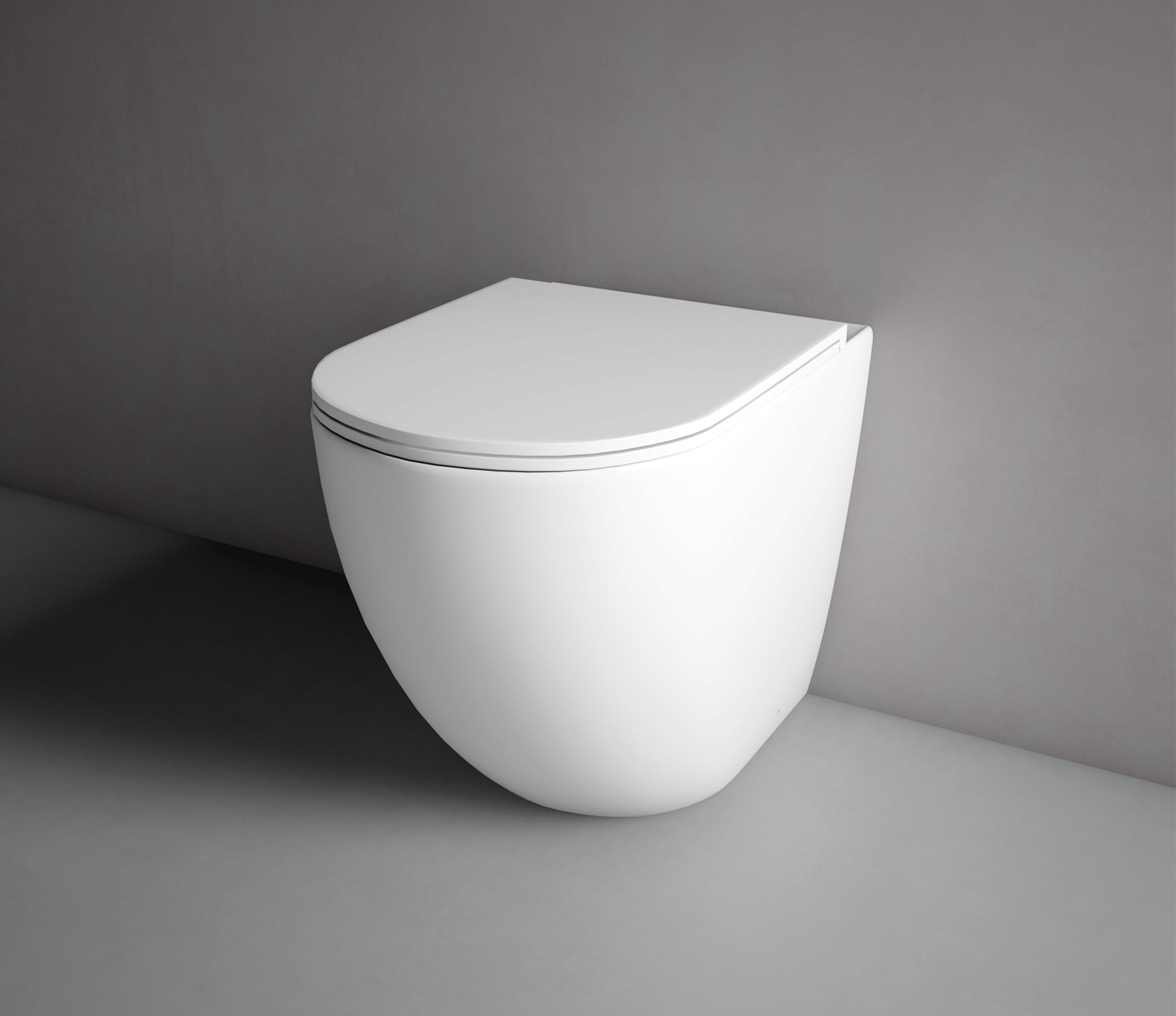 Studio Bagno Hyde Rimless Wall Faced Pan - Complete, Gloss White