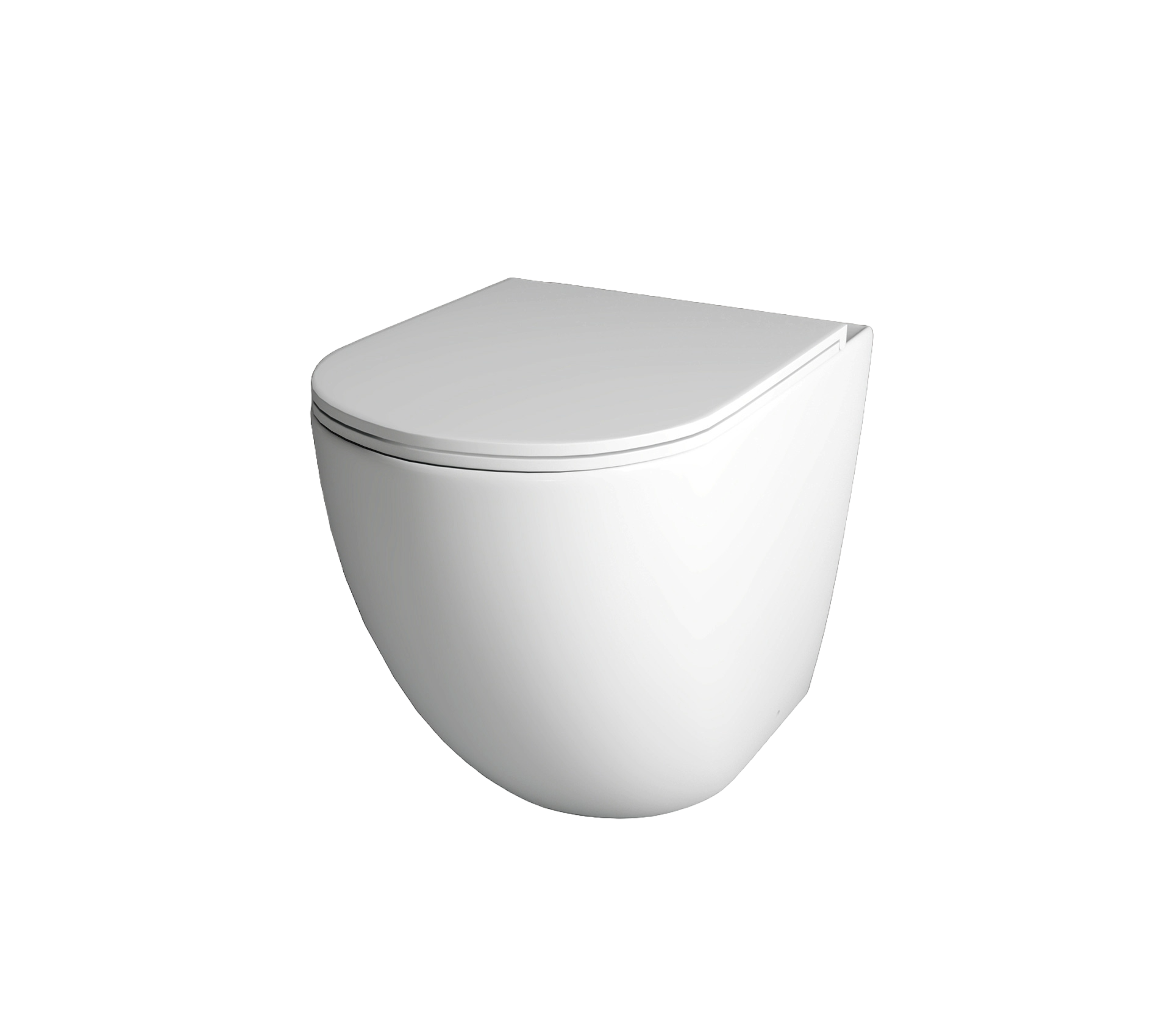Studio Bagno Hyde Rimless Wall Faced Pan - Complete, Gloss White