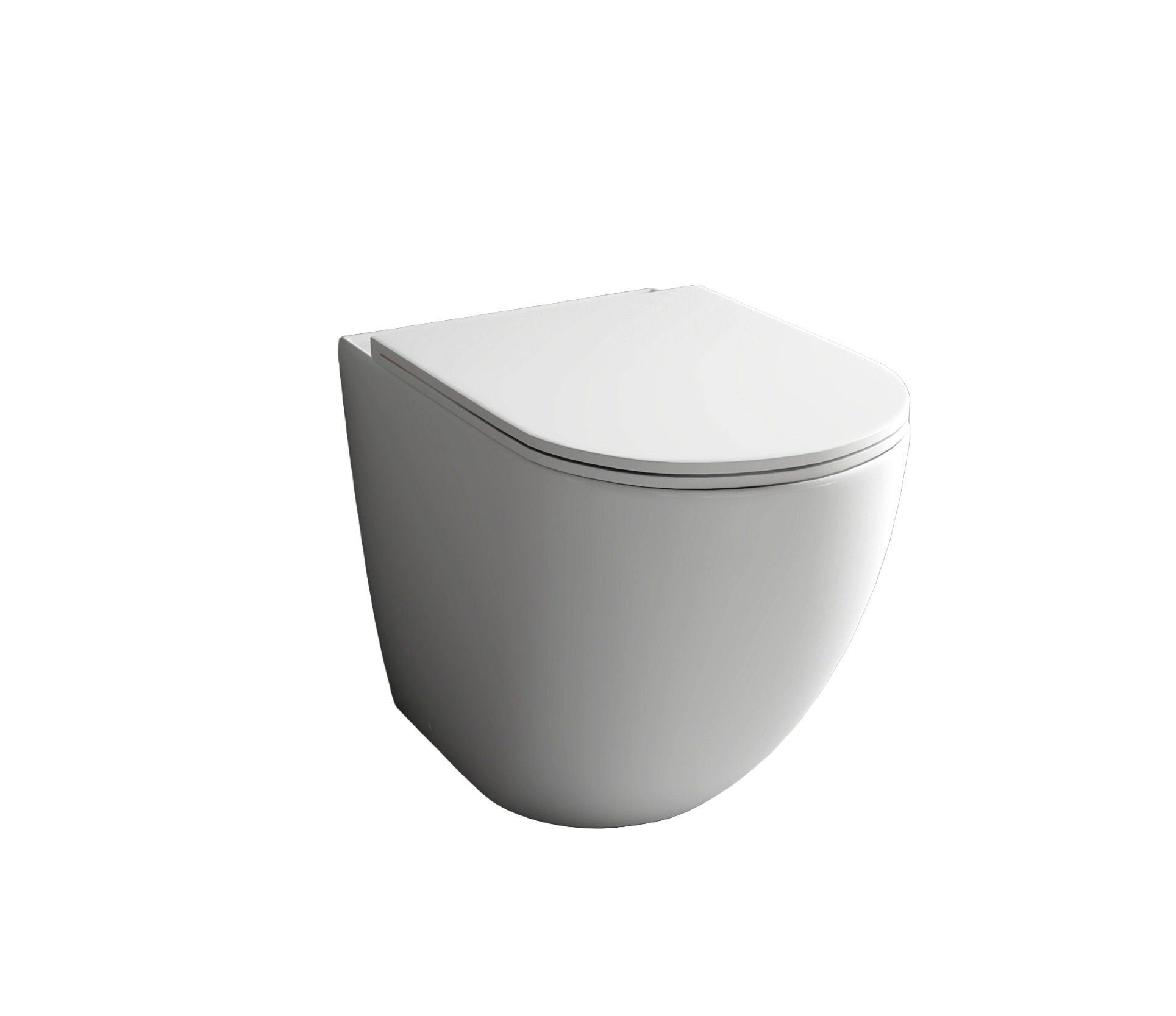 Studio Bagno Hyde Rimless Wall Faced Pan - Complete, Gloss White