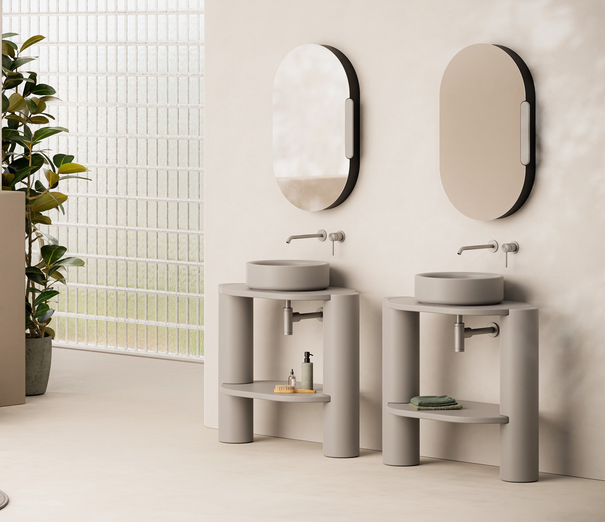 Studio Bagno Idilla Circle Bench Basin - Matte White