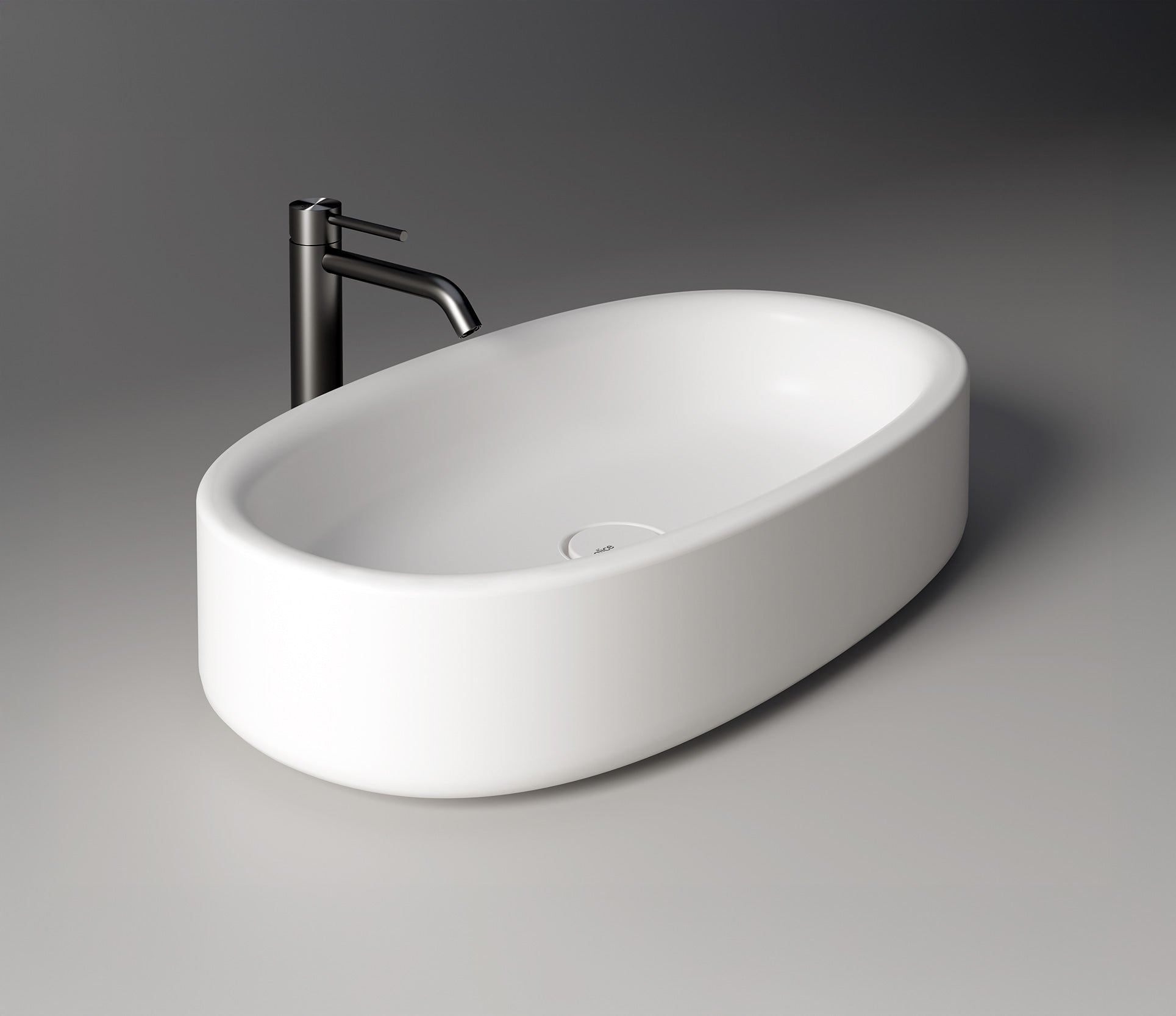 Studio Bagno Idillla Oval Bench Basin, Gloss White