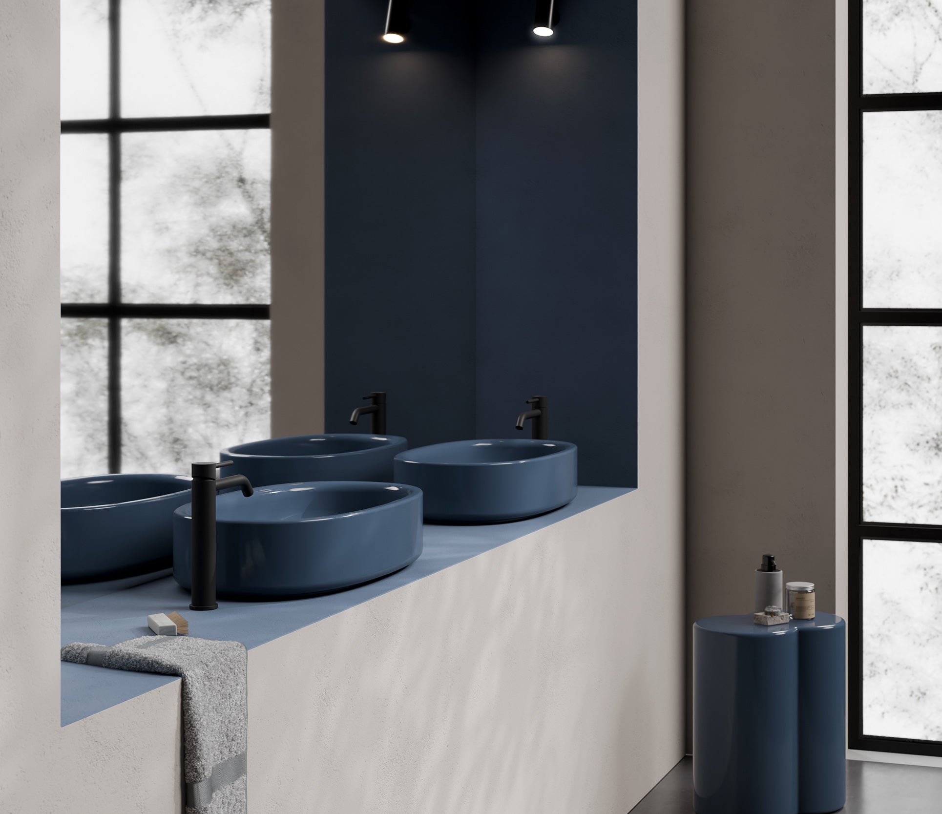 Studio Bagno Idillla Oval Bench Basin, Gloss White