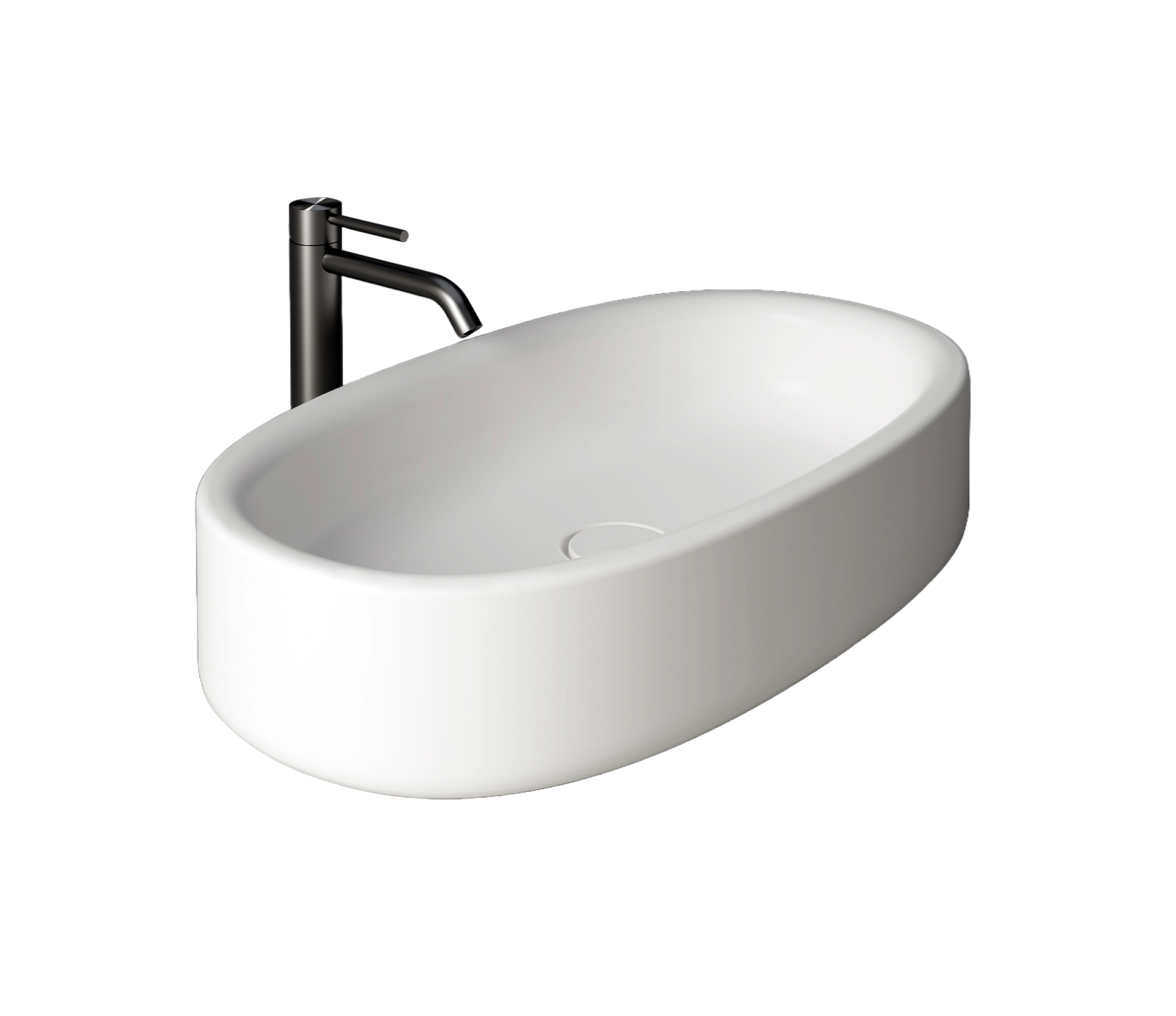 Studio Bagno Idillla Oval Bench Basin, Gloss White