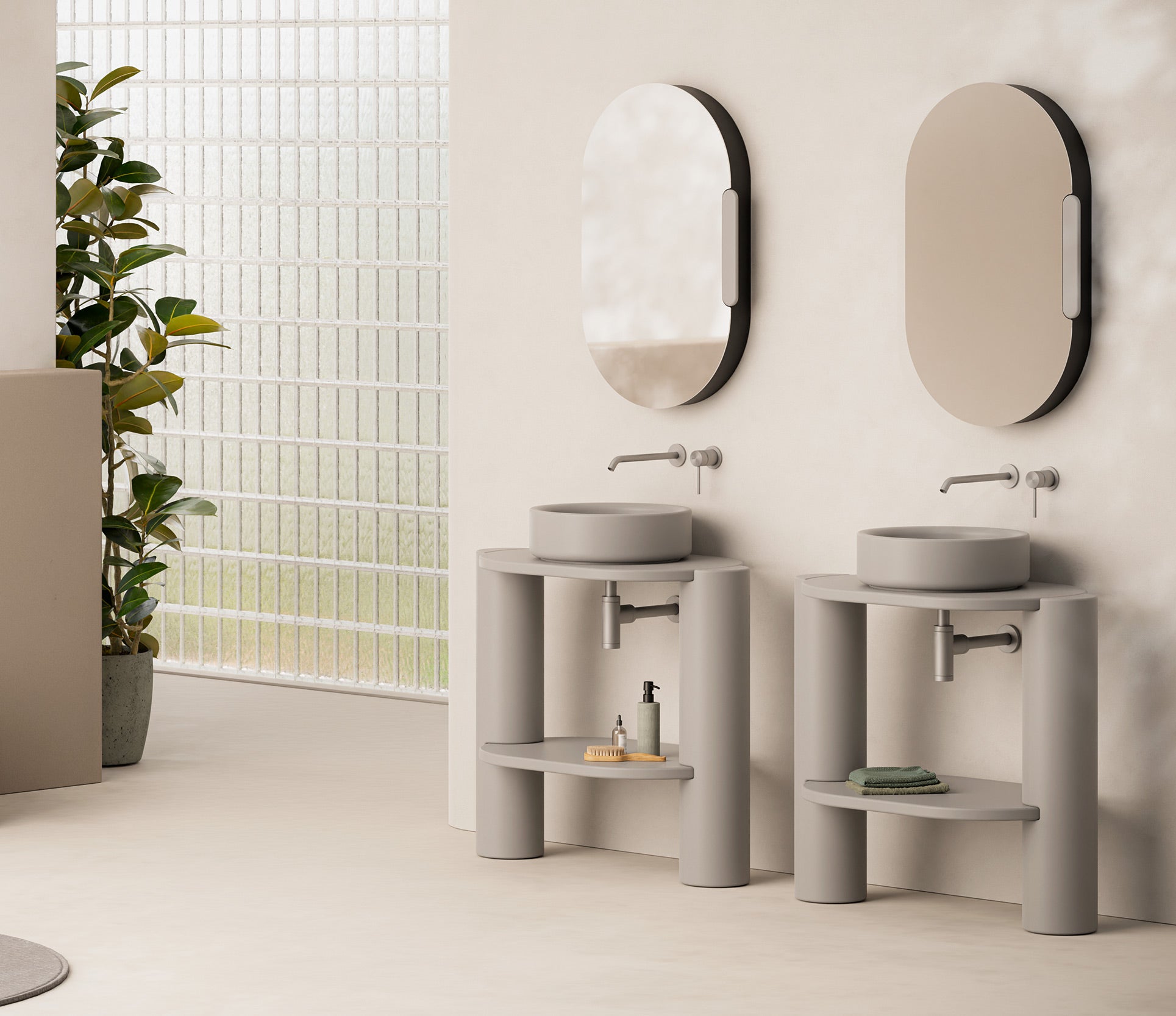 Studio Bagno Idilla Structure - Legs and Ceramic Top - Matte White