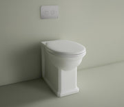Studio Bagno Impero Rimless Wall Faced Pan - Black Seat, Gloss White