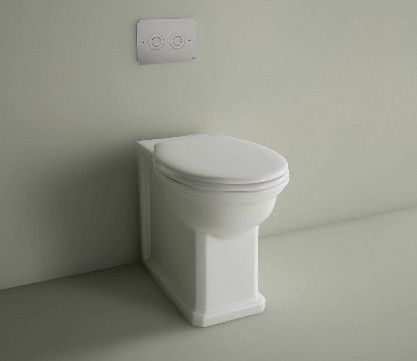 Studio Bagno Impero Rimless Wall Faced Pan, Gloss White