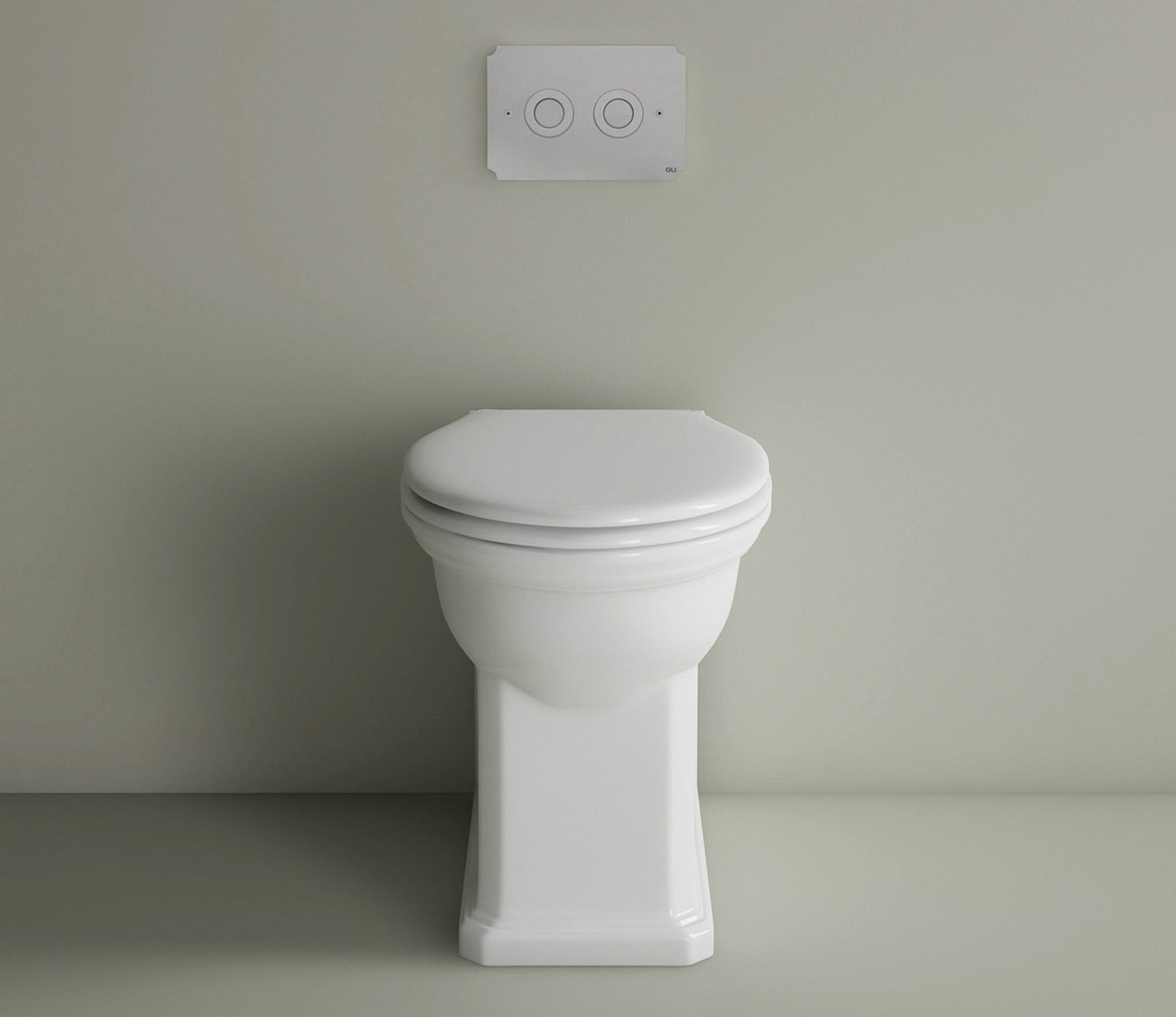 Studio Bagno Impero Rimless Wall Faced Pan, Gloss White