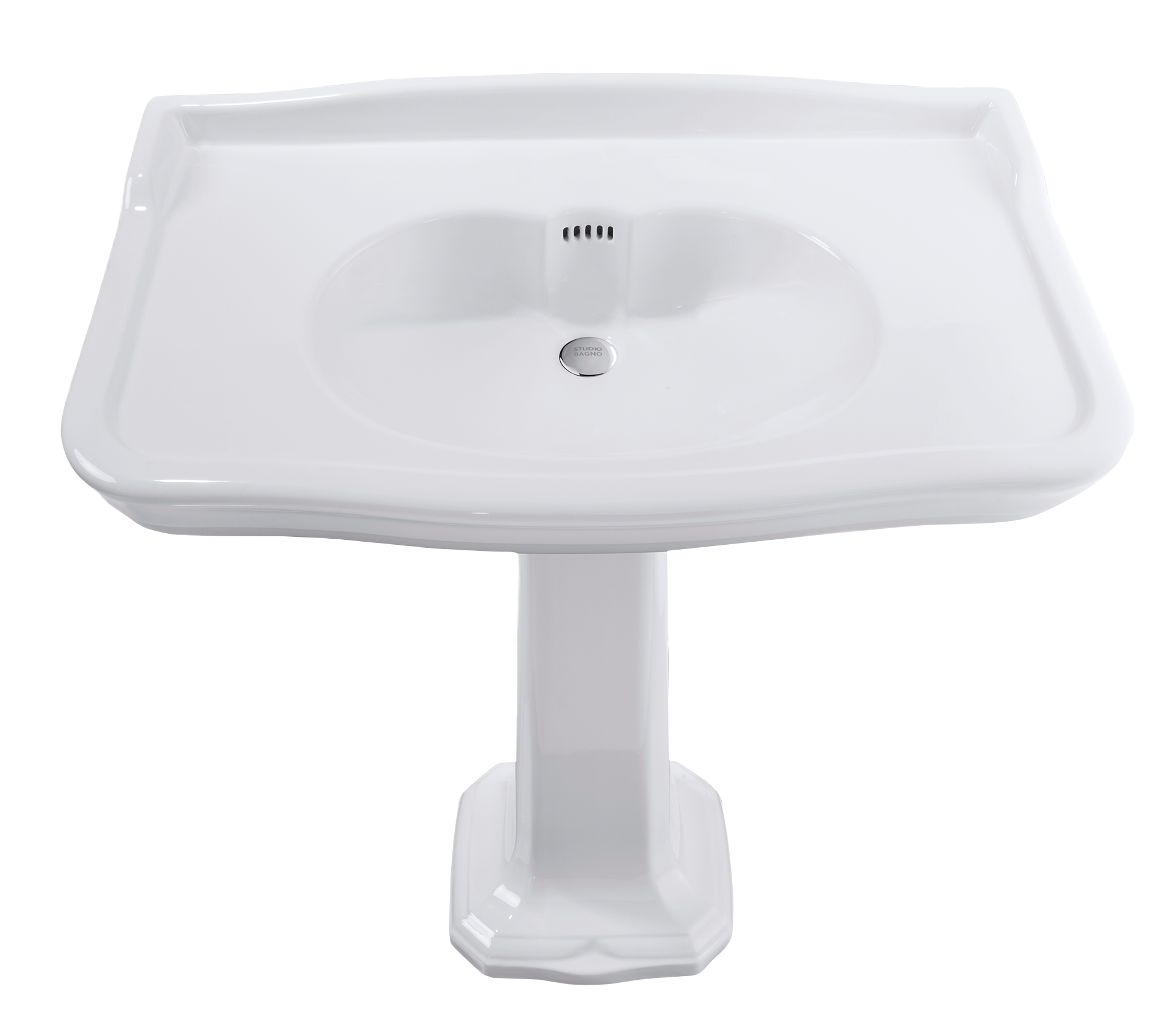 Studio Bagno Impero 100 Pedestal & Basin 1TH, Gloss White