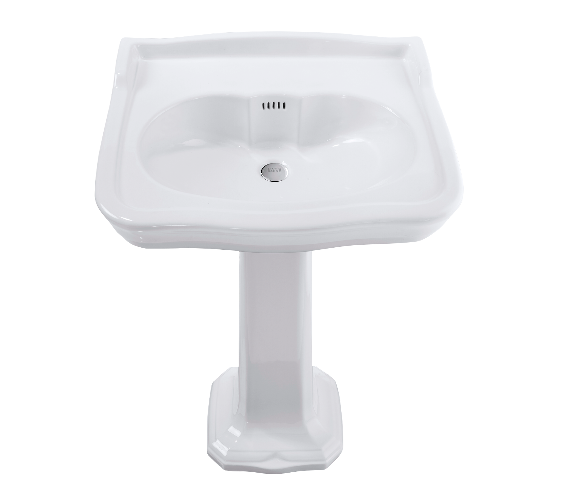 Studio Bagno Impero 70 Pedestal & Basin 1TH, Gloss White