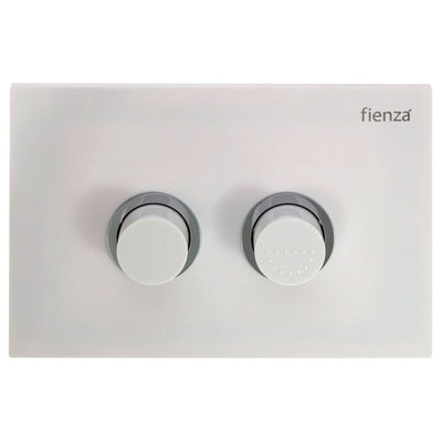 Fienza RT Raised Button PWD Flush Plate ABS, Gloss White