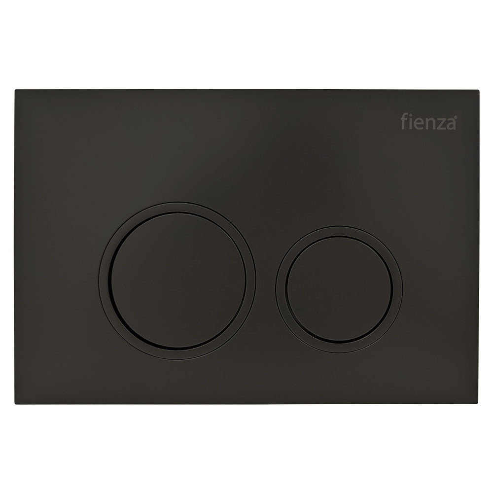Fienza RT Round Button Flush Plate, Matte Black