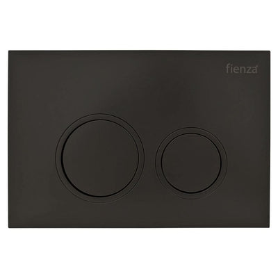 Fienza RT Round Button Flush Plate, Matte Black