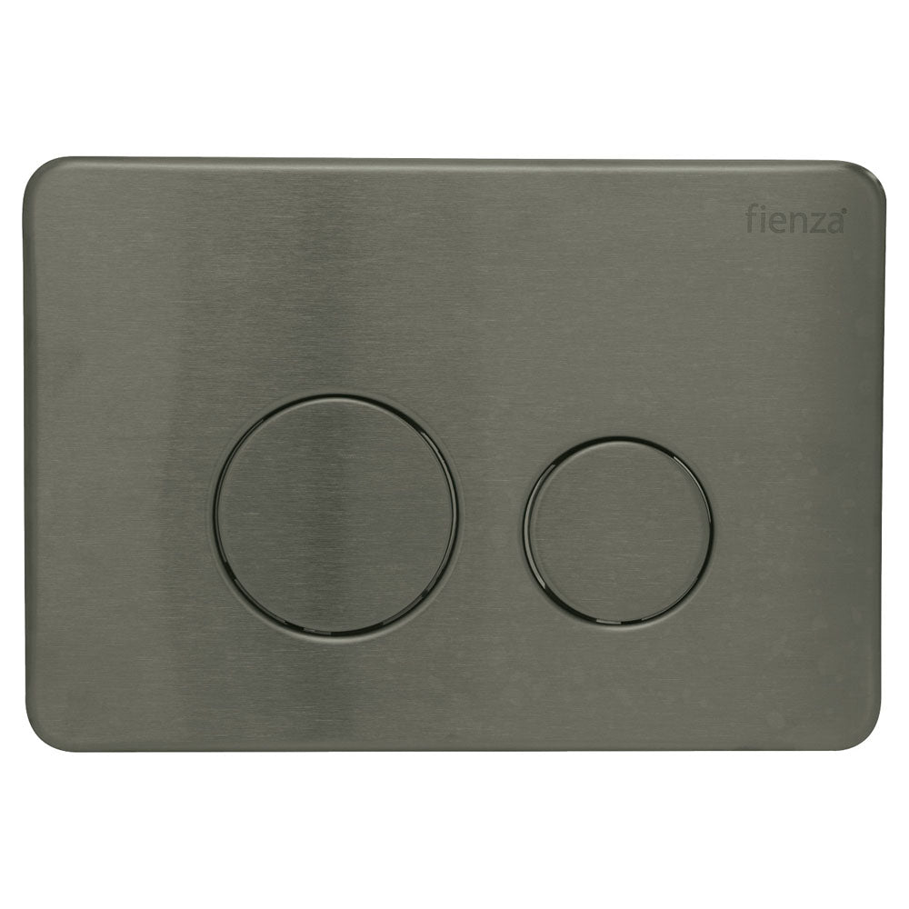 Fienza RT Stainless Steel Round Button Flush Plate PVD Finish, Gun Metal