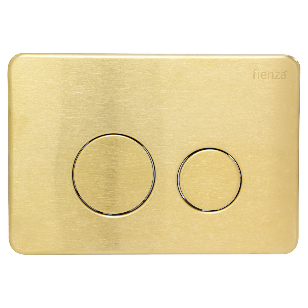 Fienza RT Stainless Steel Round Button Flush Plate PVD Finish, Urban Brass