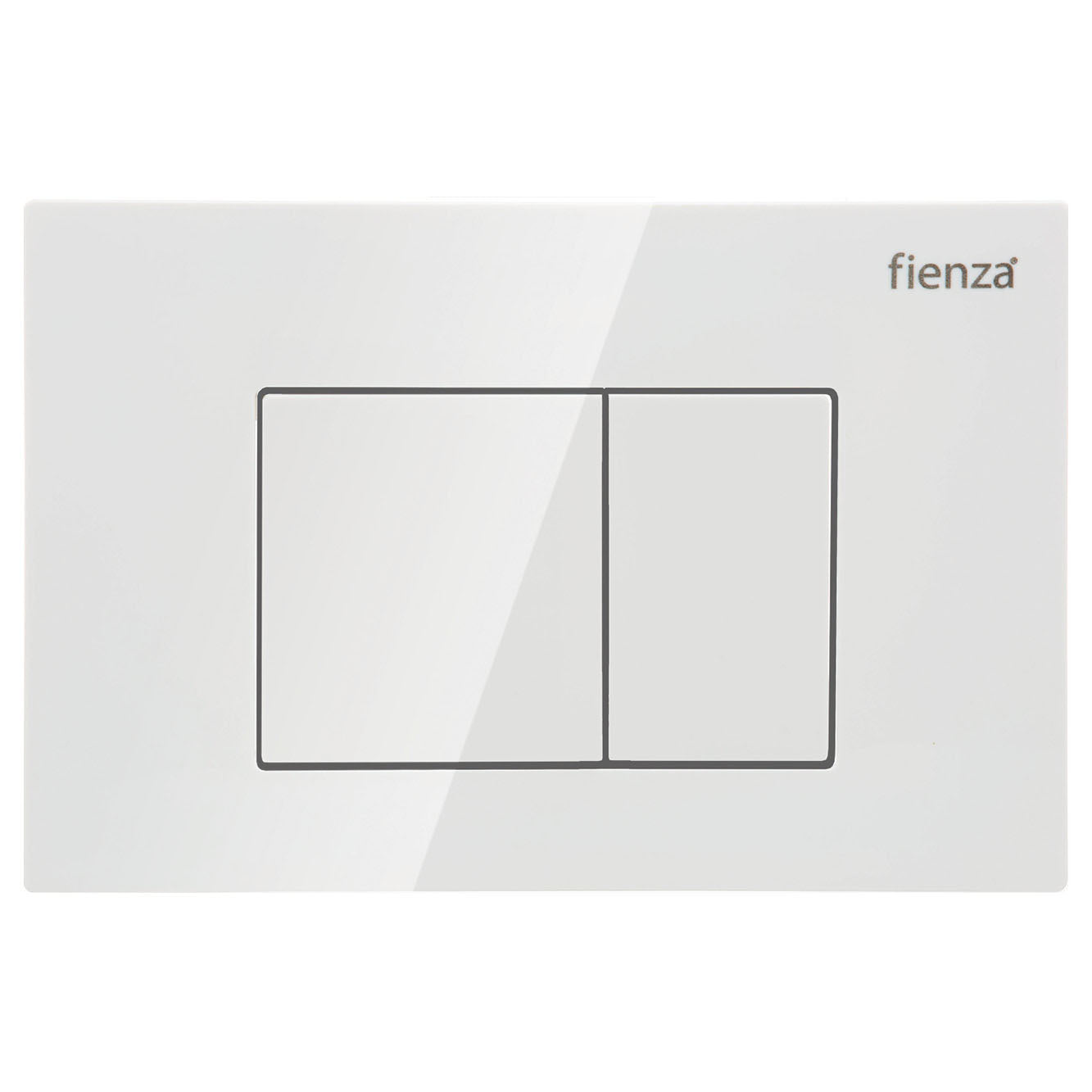 Fienza RT Square Button Plate, Gloss White