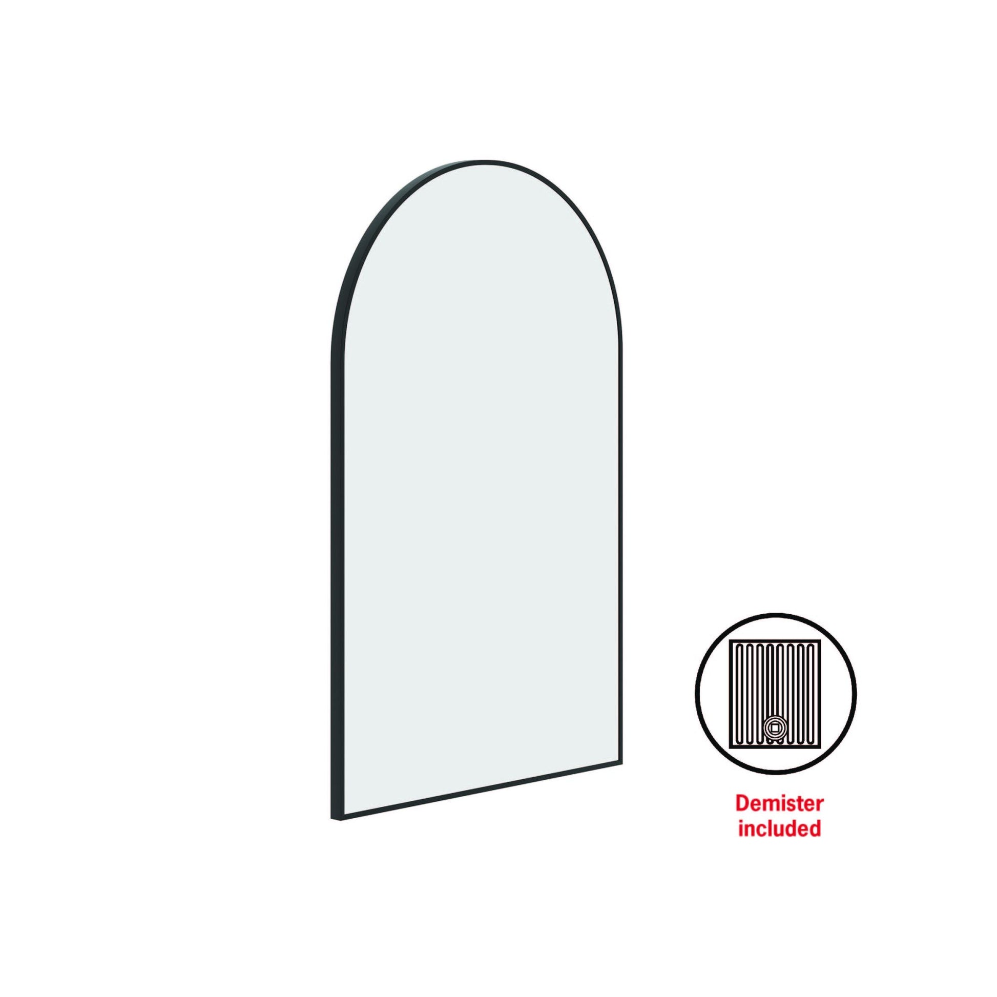Thermogroup Juno Arch Framed Mirror - 500x800mm - Includes Mirror Demister, Black