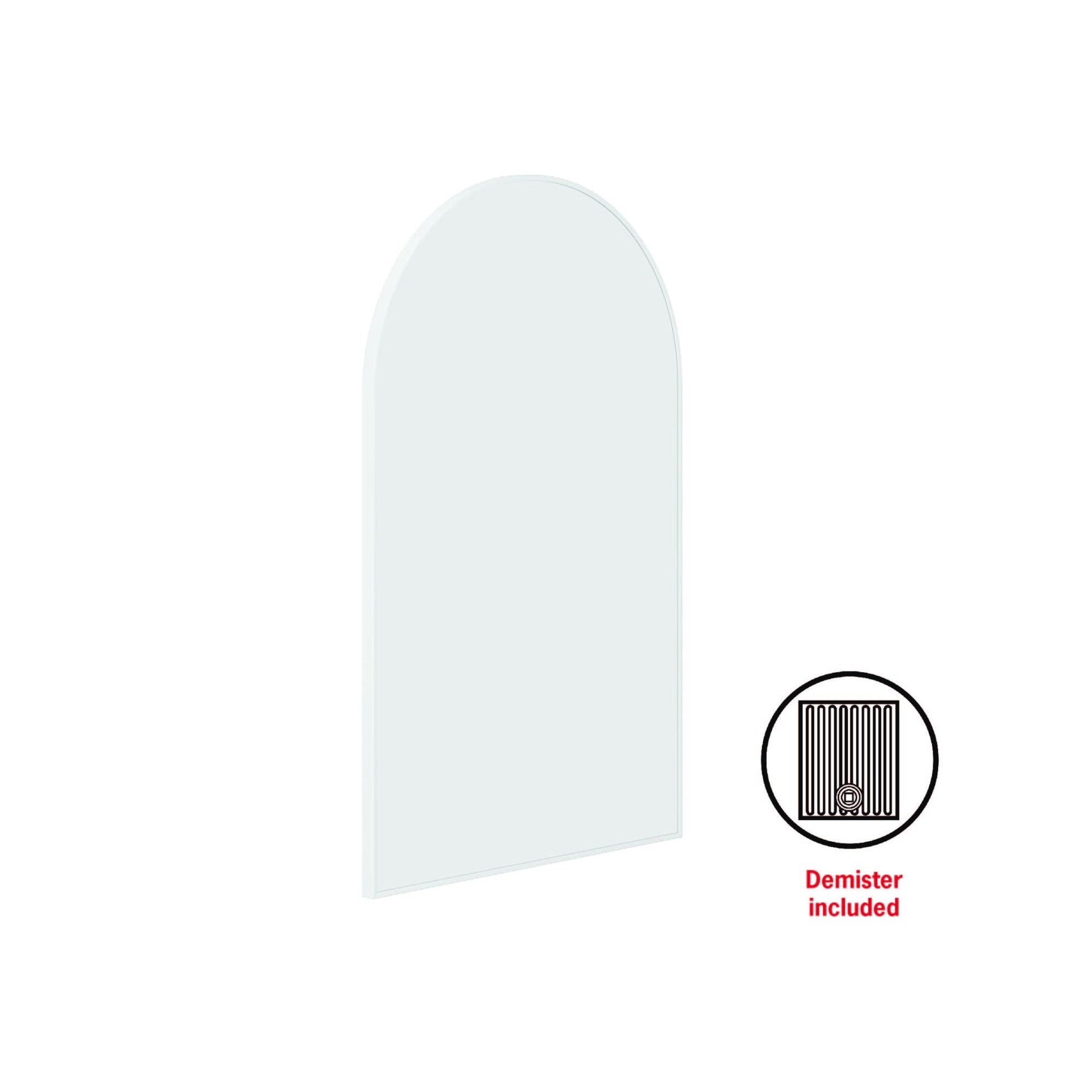 Thermogroup Juno Arch Framed Mirror - 500x800mm - Includes Mirror Demister, White