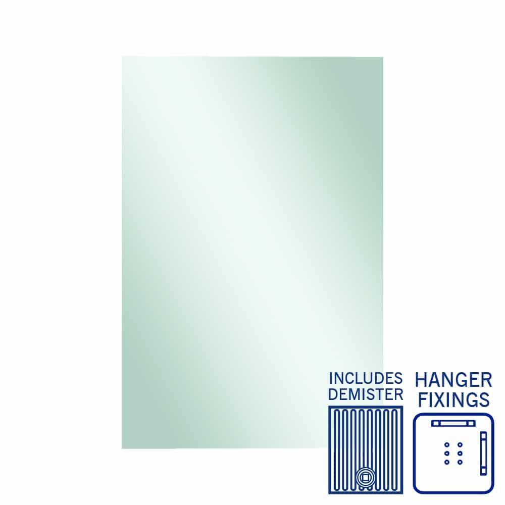 Thermogroup Jackson Rectangle Polished Edge Mirror - 1200x800mm with Hangers and Demister
