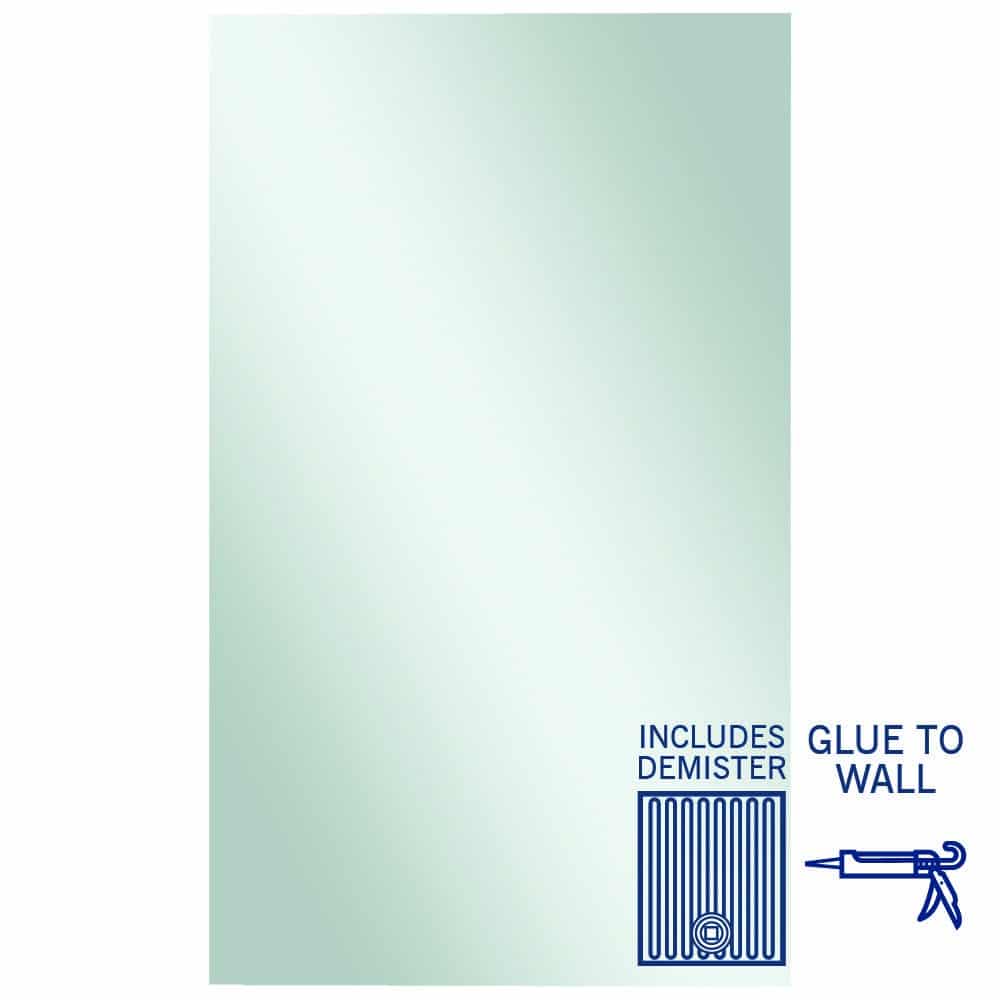 Thermogroup Jackson Rectangle Polished Edge Mirror - 1500x900mm Glue-to-Wall and Demister