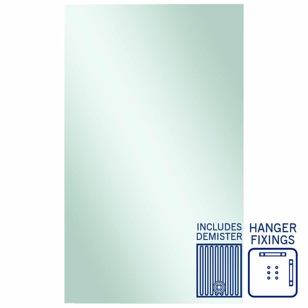 Thermogroup Jackson Rectangle Polished Edge Mirror - 1500x900mm with Hangers and Demister