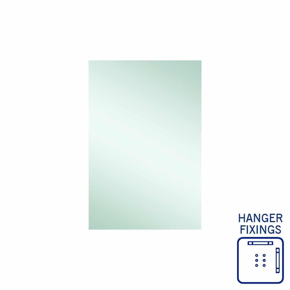 Thermogroup Jackson Rectangle Polished Edge Mirror - 600x900mm with Hangers