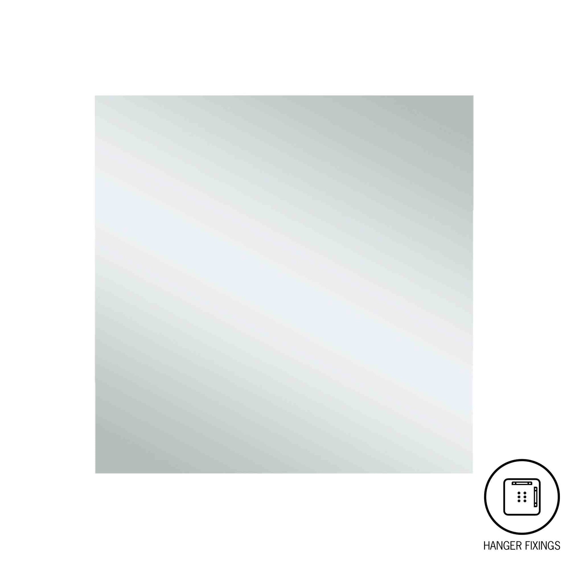 Thermogroup Jackson Square Polished Edge Mirror - 750x750mm with Hangers