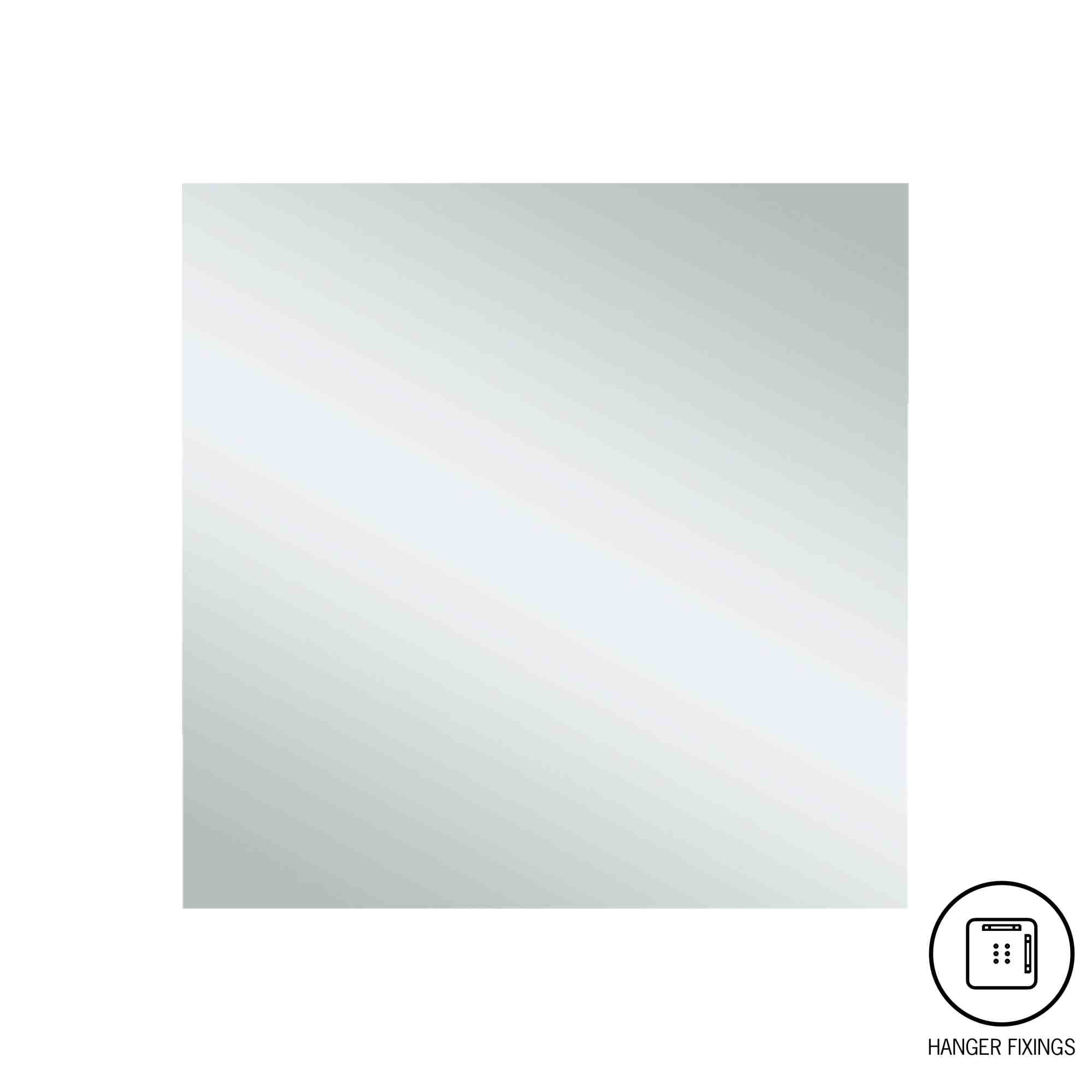 Thermogroup Jackson Square Polished Edge Mirror - 750x750mm with Hangers