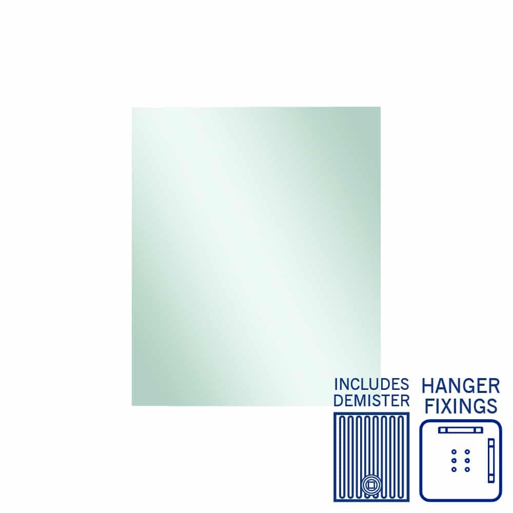 Thermogroup Jackson Rectangle Polished Edge Mirror - 900x750mm with Hangers and Demister