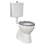 Fienza Stella Care Adjustable Link Toilet Suite, Gloss White with Grey Seat