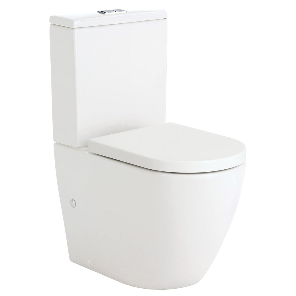 Fienza Koko Tornado Flush Back-to-Wall Toilet Suite, Gloss White