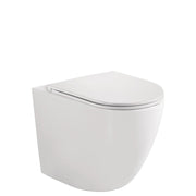 Fienza Koko Tornado Flush Wall-Faced Toilet Suite, Gloss White with Slim Seat