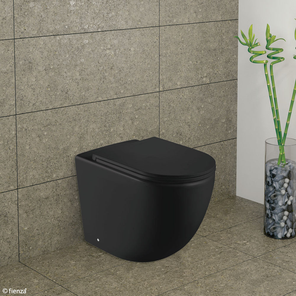Fienza Koko Tornado Flush Wall-Faced Toilet Suite, Matte Black