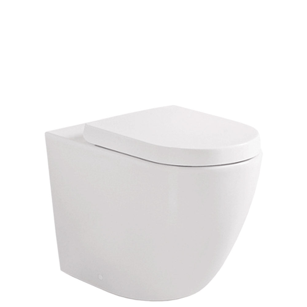 Fienza Koko Wall-Faced with Uni Seat Matte P-Trap R&T Cistern (no Button), Gloss White