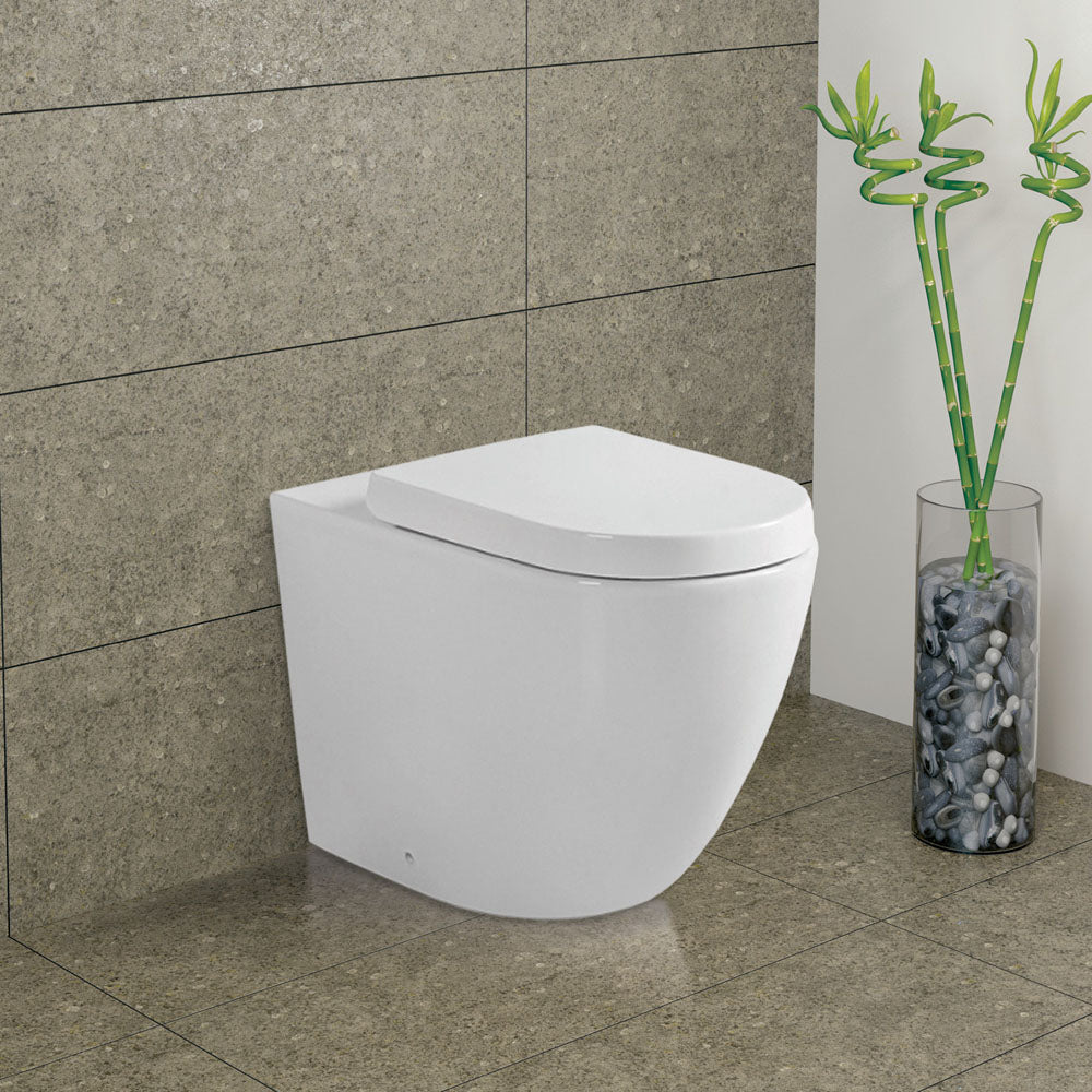 Fienza Koko Tornado Flush Wall-Faced Toilet Suite, Gloss White