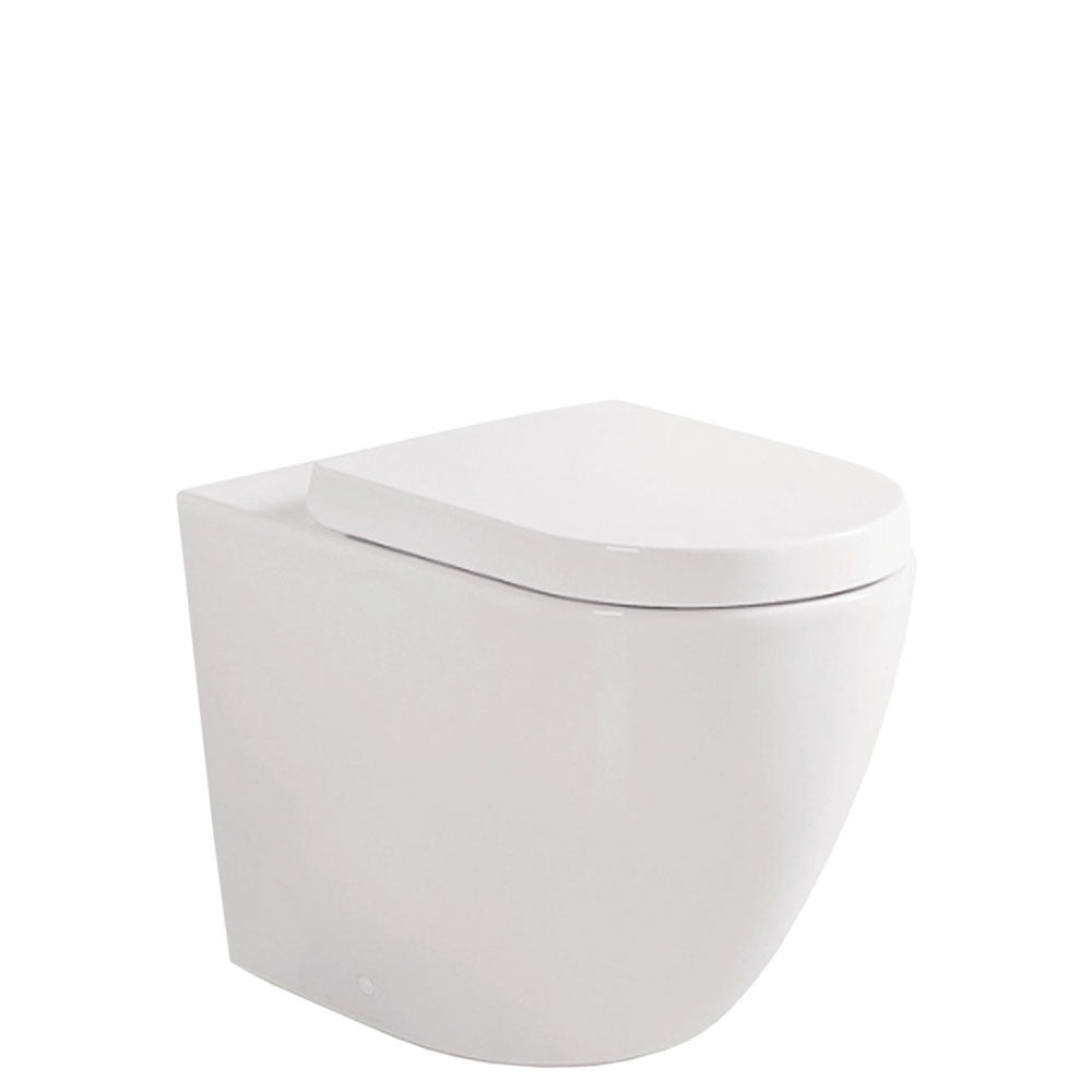 Fienza Koko Tornado Wall-Faced Slim Seat P-Trap GEBERIT Sigma Cistern (no Button), Gloss White